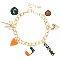 CANVAS Style Miami Hurricanes 18k Gold-Plated Chain Link Charm Bracelet