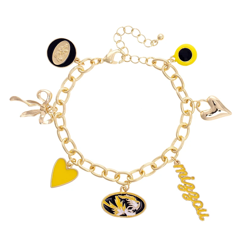 CANVAS Style Missouri Tigers 18k Gold-Plated Chain Link Charm Bracelet
