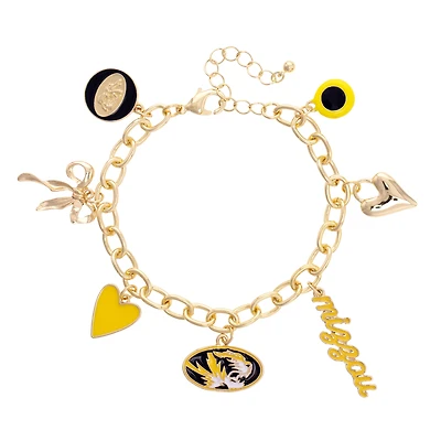 CANVAS Style Missouri Tigers 18k Gold-Plated Chain Link Charm Bracelet