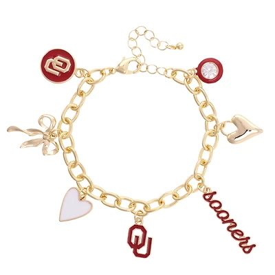 CANVAS Style Oklahoma Sooners 18k Gold-Plated Chain Link Charm Bracelet