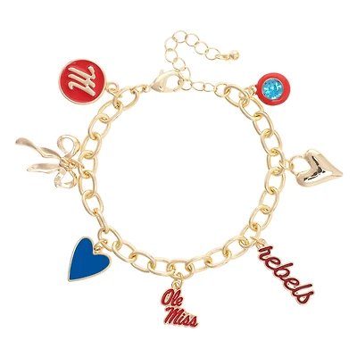 CANVAS Style Ole Miss Rebels 18k Gold-Plated Chain Link Charm Bracelet