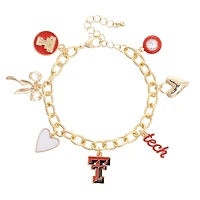 CANVAS Style Texas Tech Red Raiders 18k Gold-Plated Chain Link Charm Bracelet