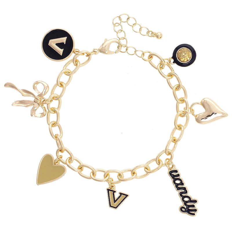 CANVAS Style Vanderbilt Commodores 18k Gold-Plated Chain Link Charm Bracelet