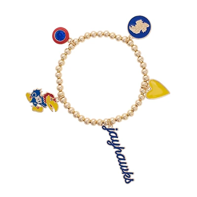 CANVAS Style Kansas Jayhawks 18k Gold-Plated Chain Link Charm Bracelet