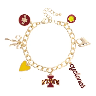 CANVAS Style Iowa State Cyclones 18k Gold-Plated Chain Link Charm Bracelet