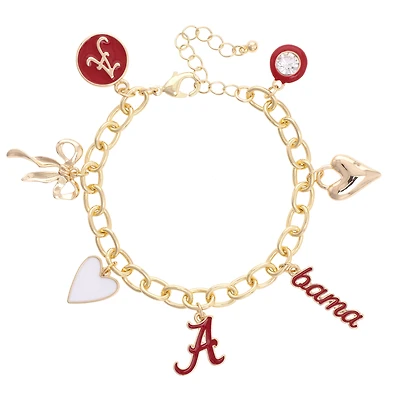 CANVAS Style Alabama Crimson Tide 18k Gold-Plated Chain Link Charm Bracelet