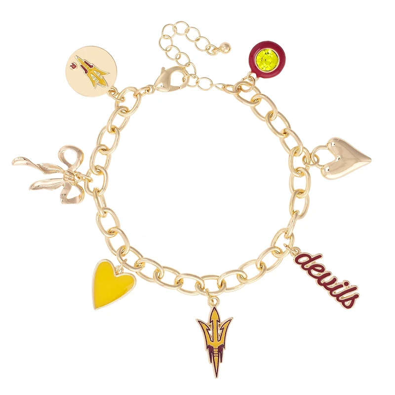 CANVAS Style Arizona State Sun Devils 18k Gold-Plated Chain Link Charm Bracelet