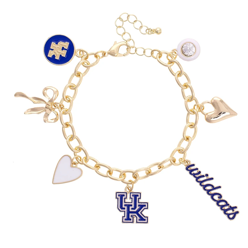 CANVAS Style Kentucky Wildcats 18k Gold-Plated Chain Link Charm Bracelet