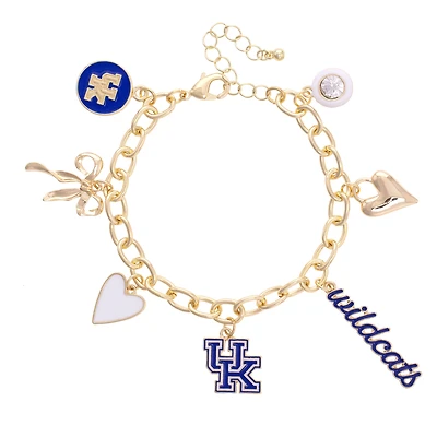 CANVAS Style Kentucky Wildcats 18k Gold-Plated Chain Link Charm Bracelet