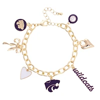 CANVAS Style Kansas State Wildcats 18k Gold-Plated Chain Link Charm Bracelet