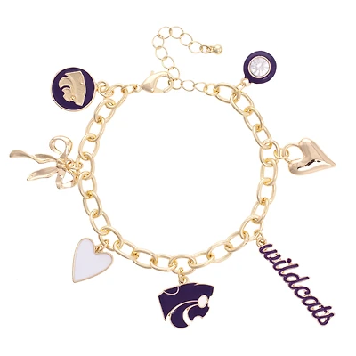 CANVAS Style Kansas State Wildcats 18k Gold-Plated Chain Link Charm Bracelet