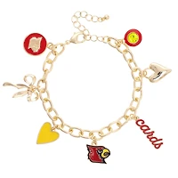 CANVAS Style Louisville Cardinals 18k Gold-Plated Chain Link Charm Bracelet