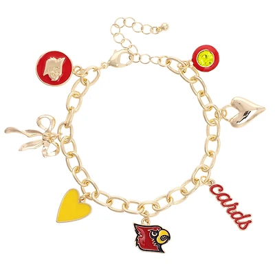 CANVAS Style Louisville Cardinals 18k Gold-Plated Chain Link Charm Bracelet