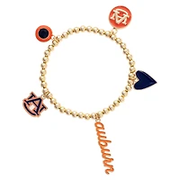 CANVAS Style Auburn Tigers 18k Gold-Plated Ball Beads Stretch Charm Bracelet