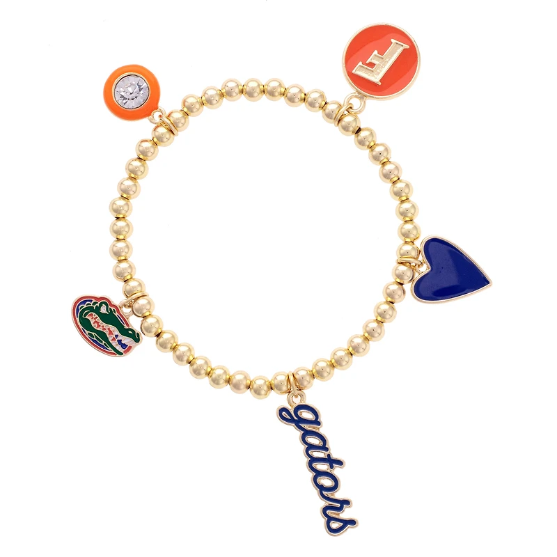 CANVAS Style Florida Gators 18k Gold-Plated Ball Beads Stretch Charm Bracelet