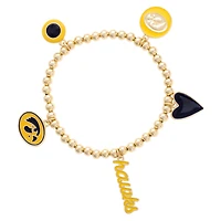 CANVAS Style Iowa Hawkeyes 18k Gold-Plated Ball Beads Stretch Charm Bracelet