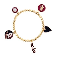 CANVAS Style Florida State Seminoles 18k Gold-Plated Ball Beads Stretch Charm Bracelet