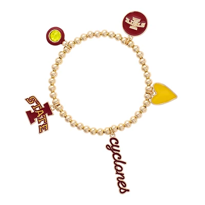 CANVAS Style Iowa State Cyclones 18k Gold-Plated Ball Beads Stretch Charm Bracelet