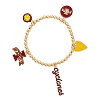 CANVAS Style Iowa State Cyclones 18k Gold-Plated Ball Beads Stretch Charm Bracelet