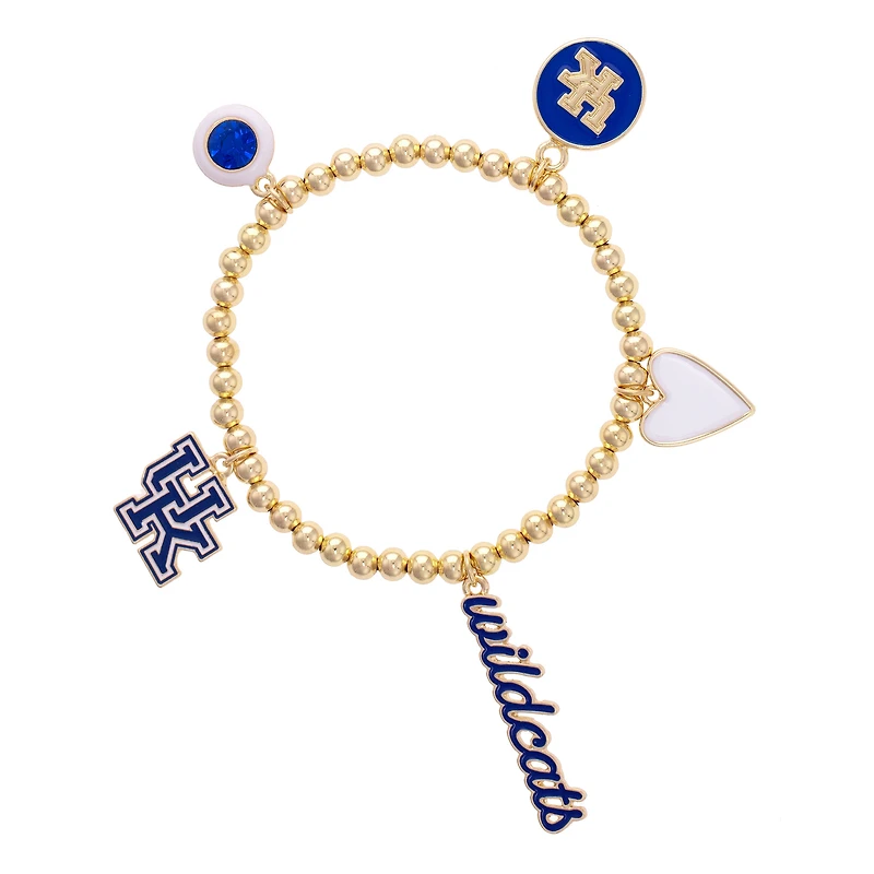 CANVAS Style Kentucky Wildcats 18k Gold-Plated Ball Beads Stretch Charm Bracelet