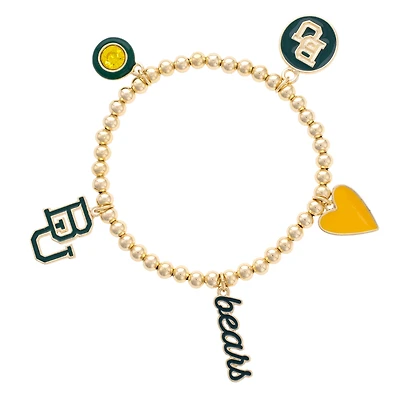 CANVAS Style Baylor Bears 18k Gold-Plated Ball Beads Stretch Charm Bracelet