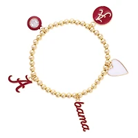 CANVAS Style Alabama Crimson Tide 18k Gold-Plated Ball Beads Stretch Charm Bracelet