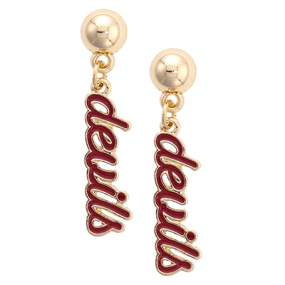 CANVAS Style Arizona State Sun Devils 18k Gold-Plated Script Wordmark Drop Earring