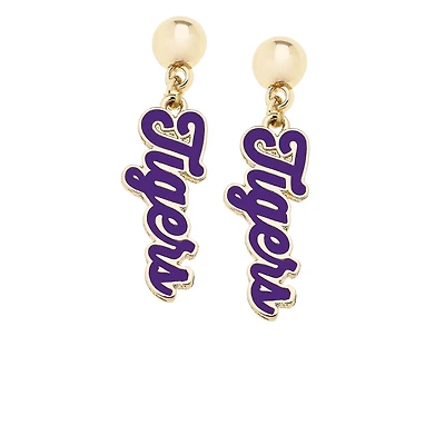 CANVAS Style LSU Tigers 18k Gold-Plated Script Drop Earring