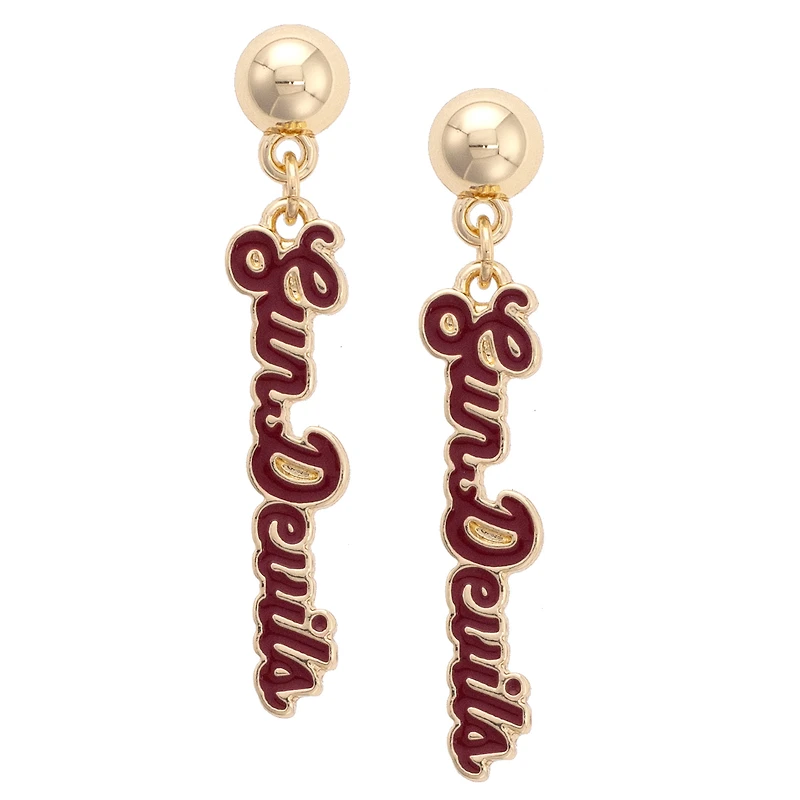 CANVAS Style Arizona State Sun Devils 18k Gold-Plated Script Drop Earring