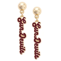 CANVAS Style Arizona State Sun Devils 18k Gold-Plated Script Drop Earring