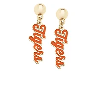 CANVAS Style Clemson Tigers 18k Gold-Plated Script Drop Earring