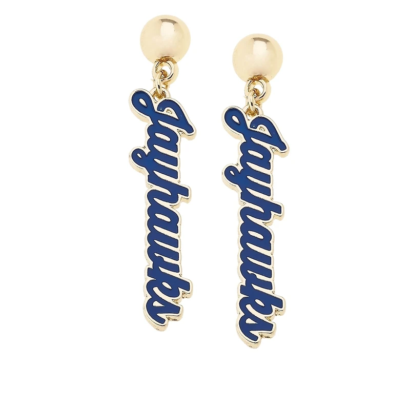 CANVAS Style Kansas Jayhawks 18k Gold-Plated Script Drop Earring