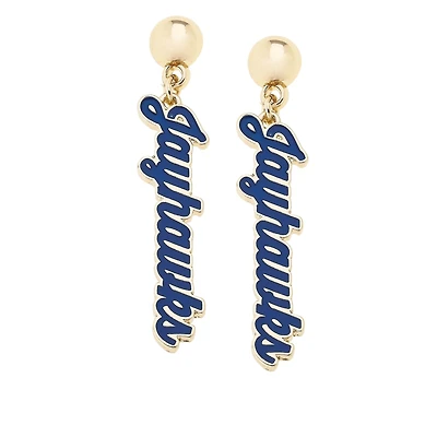 CANVAS Style Kansas Jayhawks 18k Gold-Plated Script Drop Earring