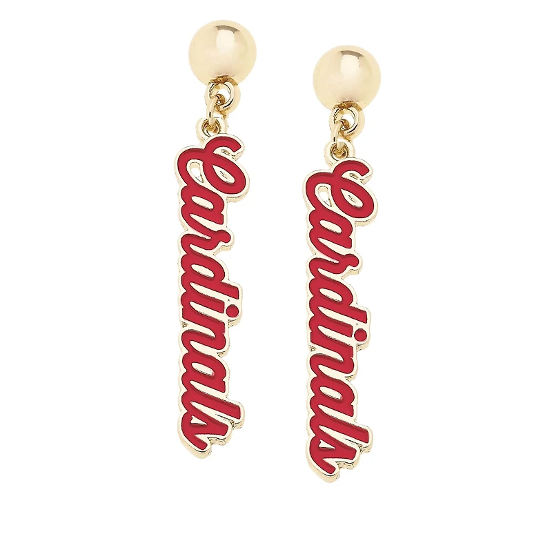 CANVAS Style Louisville Cardinals 18k Gold-Plated Script Drop Earring