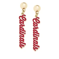 CANVAS Style Louisville Cardinals 18k Gold-Plated Script Drop Earring