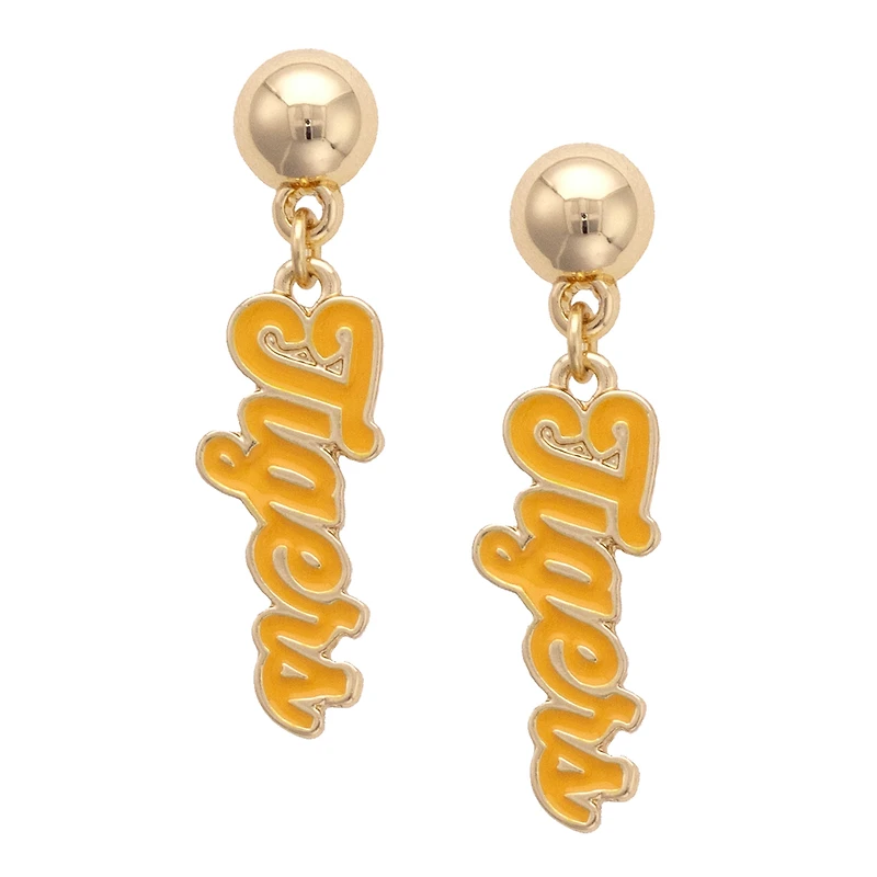 CANVAS Style Missouri Tigers 18k Gold-Plated Script Drop Earring