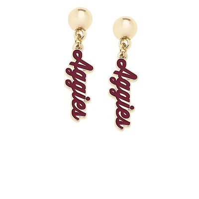 CANVAS Style Texas A&M Aggies 18k Gold-Plated Script Drop Earring