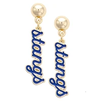 CANVAS Style SMU Mustangs 18k Gold-Plated Script Drop Earring