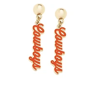 CANVAS Style Oklahoma State Cowboys 18k Gold-Plated Script Drop Earring