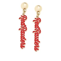 CANVAS Style Texas Tech Red Raiders 18k Gold-Plated Script Drop Earring