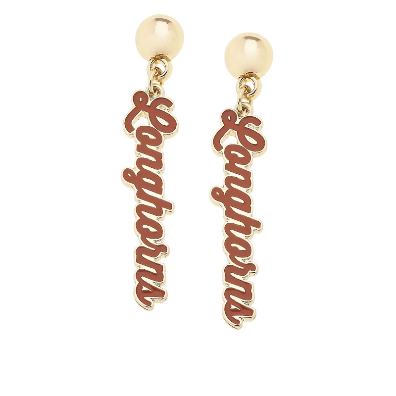 CANVAS Style Texas Longhorns 18k Gold-Plated Script Drop Earring