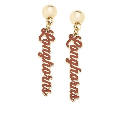 CANVAS Style Texas Longhorns 18k Gold-Plated Script Drop Earring