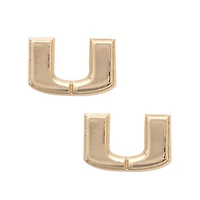 CANVAS Style Miami Hurricanes 24k Gold-Plated Stud Earrings