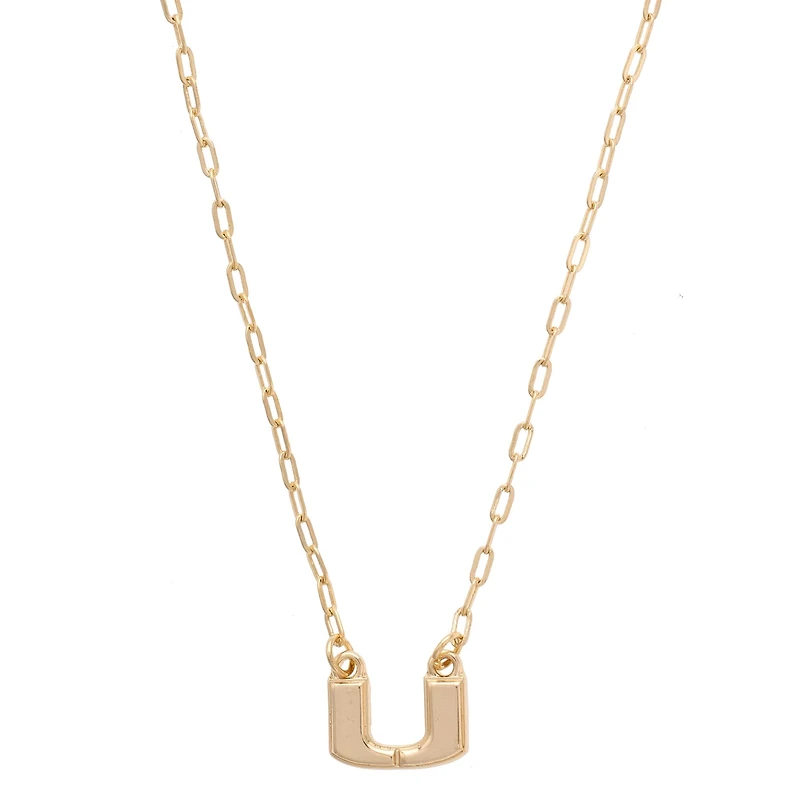 CANVAS Style Miami Hurricanes 24k Gold-Plated Pendant Necklace