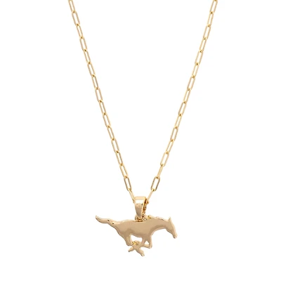 CANVAS Style SMU Mustangs 24k Gold-Plated Pendant Necklace