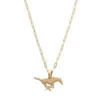 CANVAS Style SMU Mustangs 24k Gold-Plated Pendant Necklace