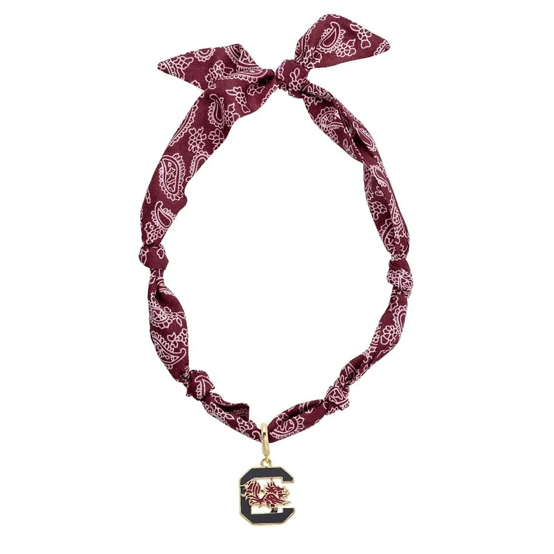 CANVAS Style South Carolina Gamecocks Bandana Scarf Necklace with 18k Gold-Plated Pendant