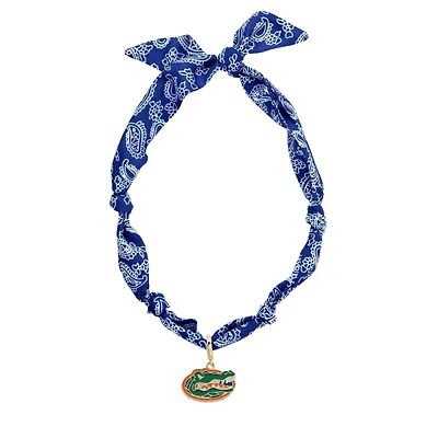 CANVAS Style Florida Gators Bandana Scarf Necklace with 18k Gold-Plated Pendant