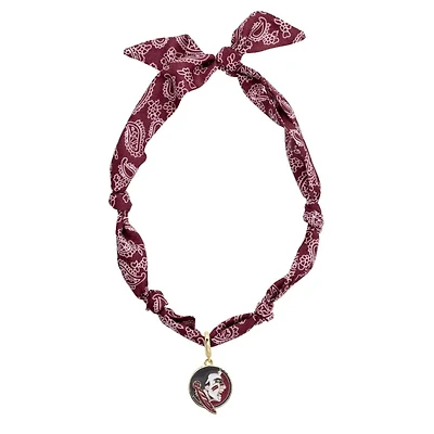 CANVAS Style Florida State Seminoles Bandana Scarf Necklace with 18k Gold-Plated Pendant