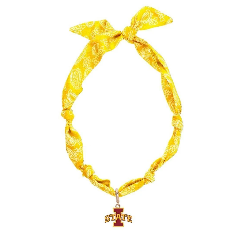 CANVAS Style Iowa State Cyclones Bandana Scarf Necklace with 18k Gold-Plated Pendant